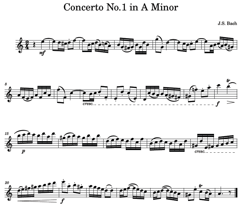 Score – Concerto No.1 in A Minor